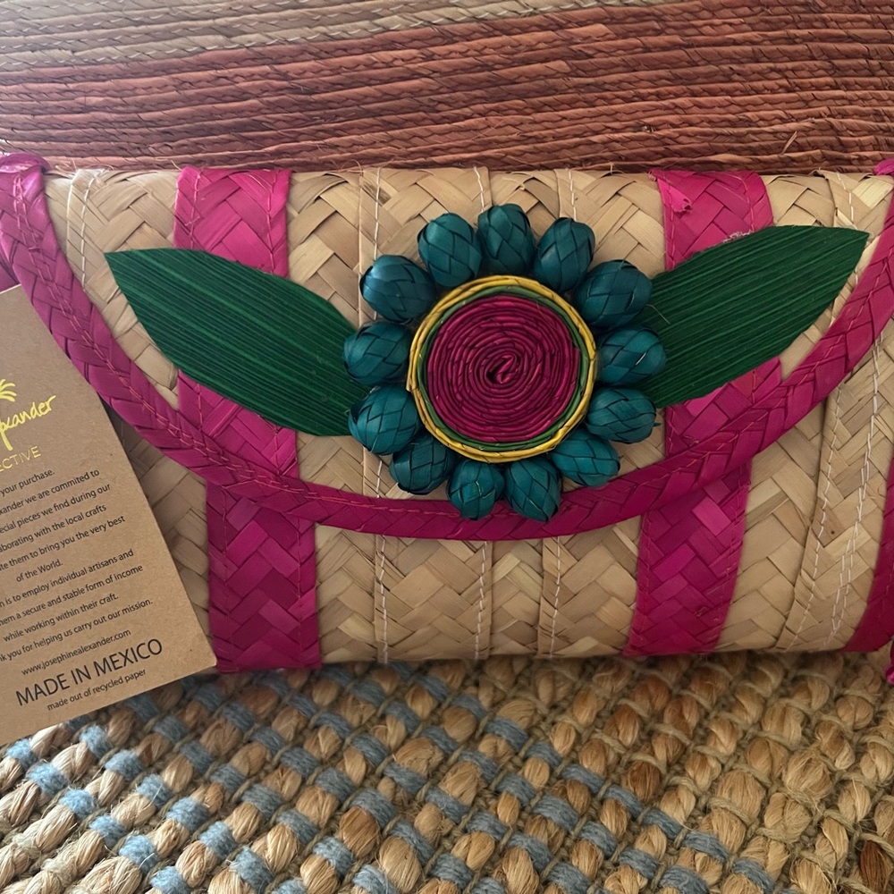 Josephine Alexander Collective - Large Melissa Wallet in Fuschia with Turquoise